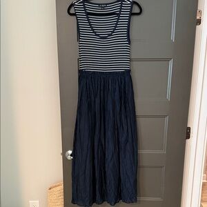 J. Crew Navy and White Striped Dress